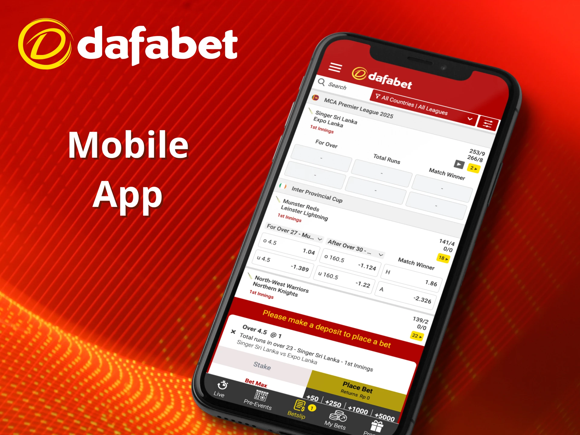 Download the horse racing betting app from Dafabet.