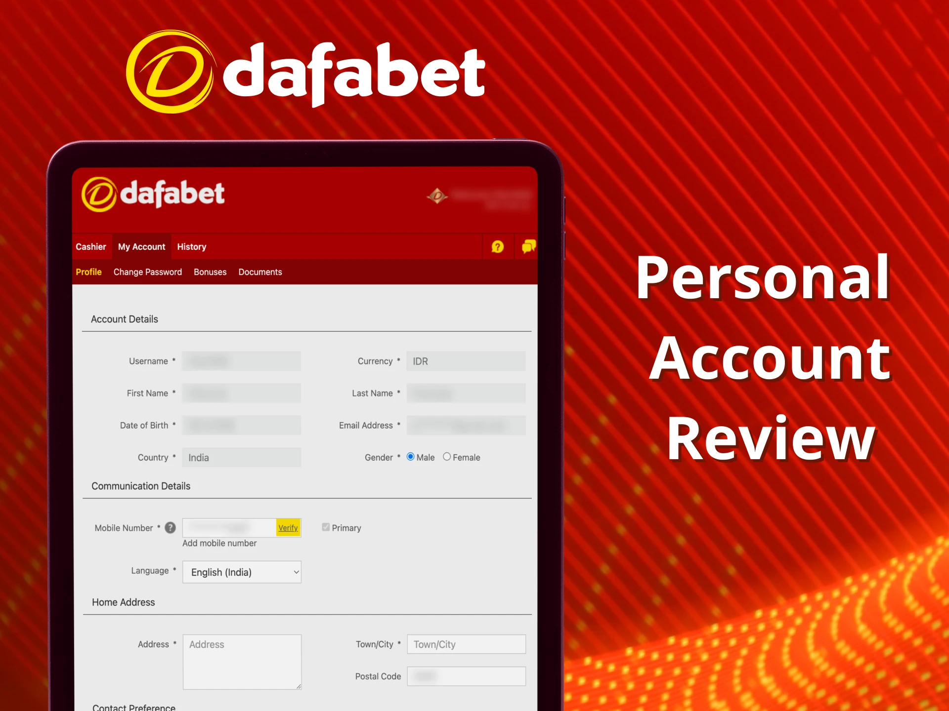 Review your Dafabet profile today.