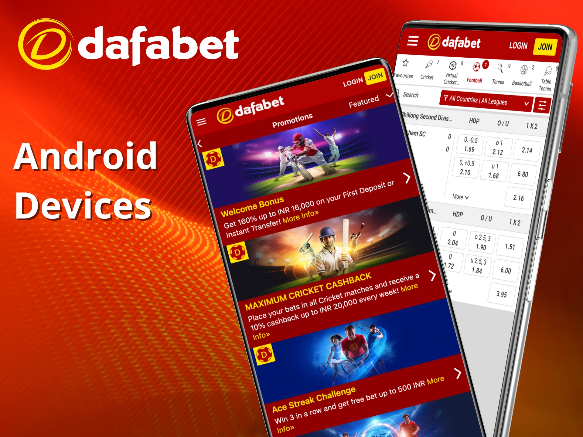 Enjoy Dafabet anywhere on Android devices.