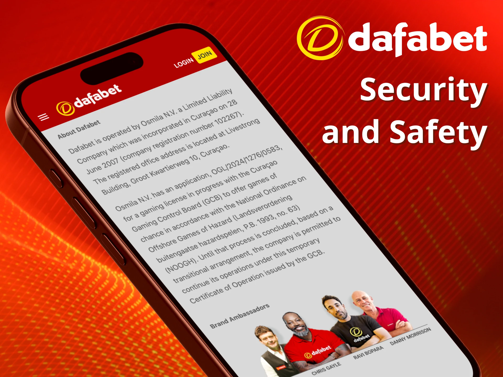 Enjoy safe and secure play at Dafabet.